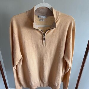 Peter Millar Men's Zip-Up Sweater in Tan